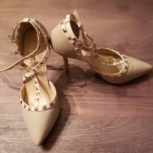 Studded tan heels